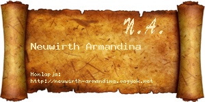 Neuwirth Armandina névjegykártya